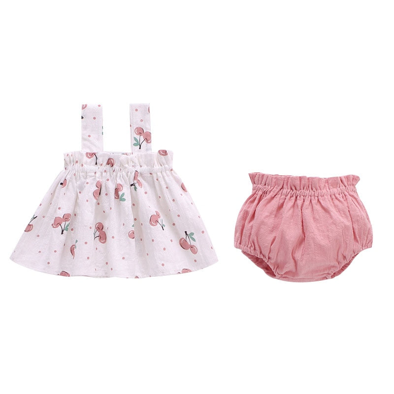 2Pcs Set Cotton Mini Dress + PP Shorts