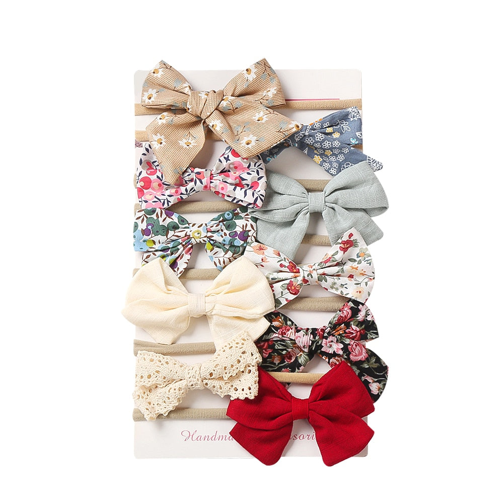 10Pc Big Bow Baby Headband