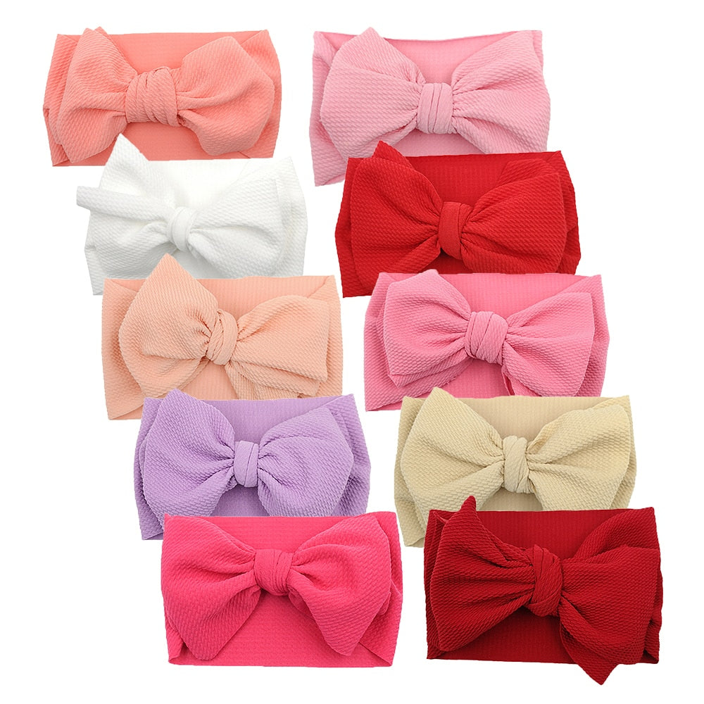 10Pc Big Bow Baby Headband