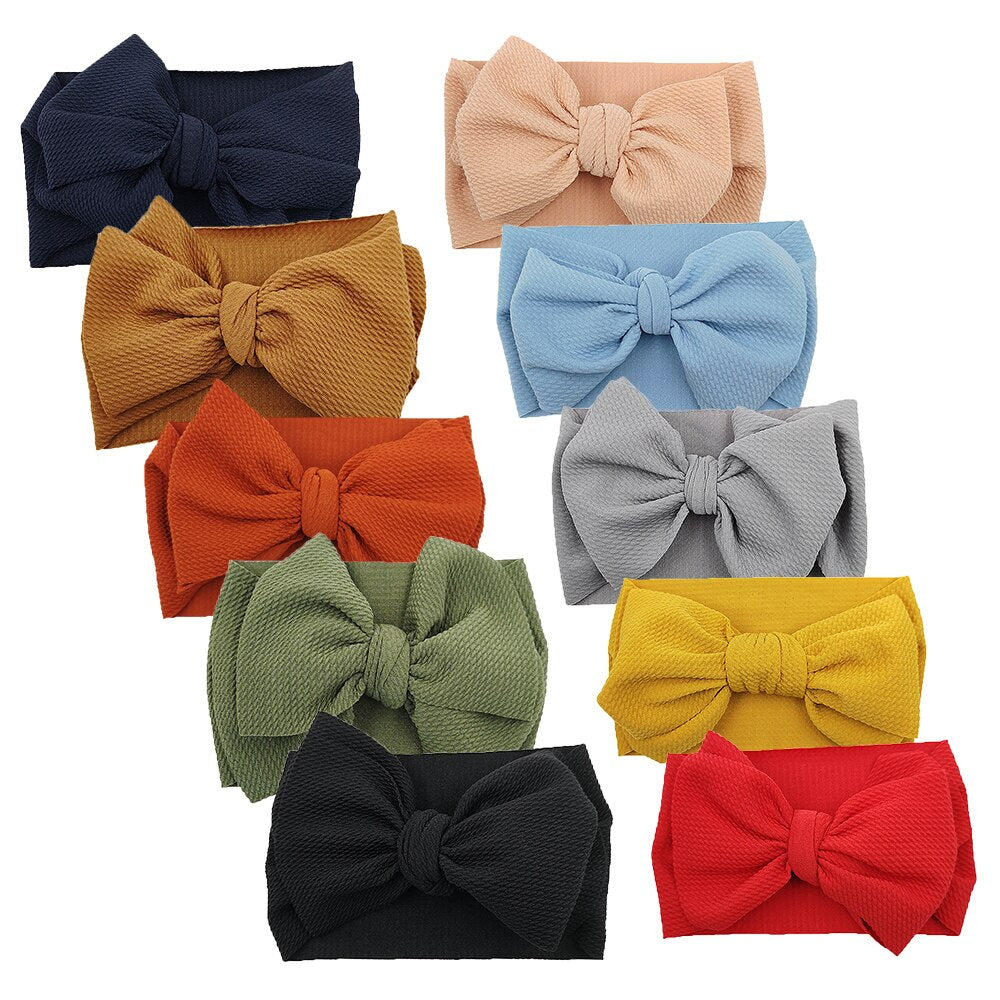 10Pc Big Bow Baby Headband