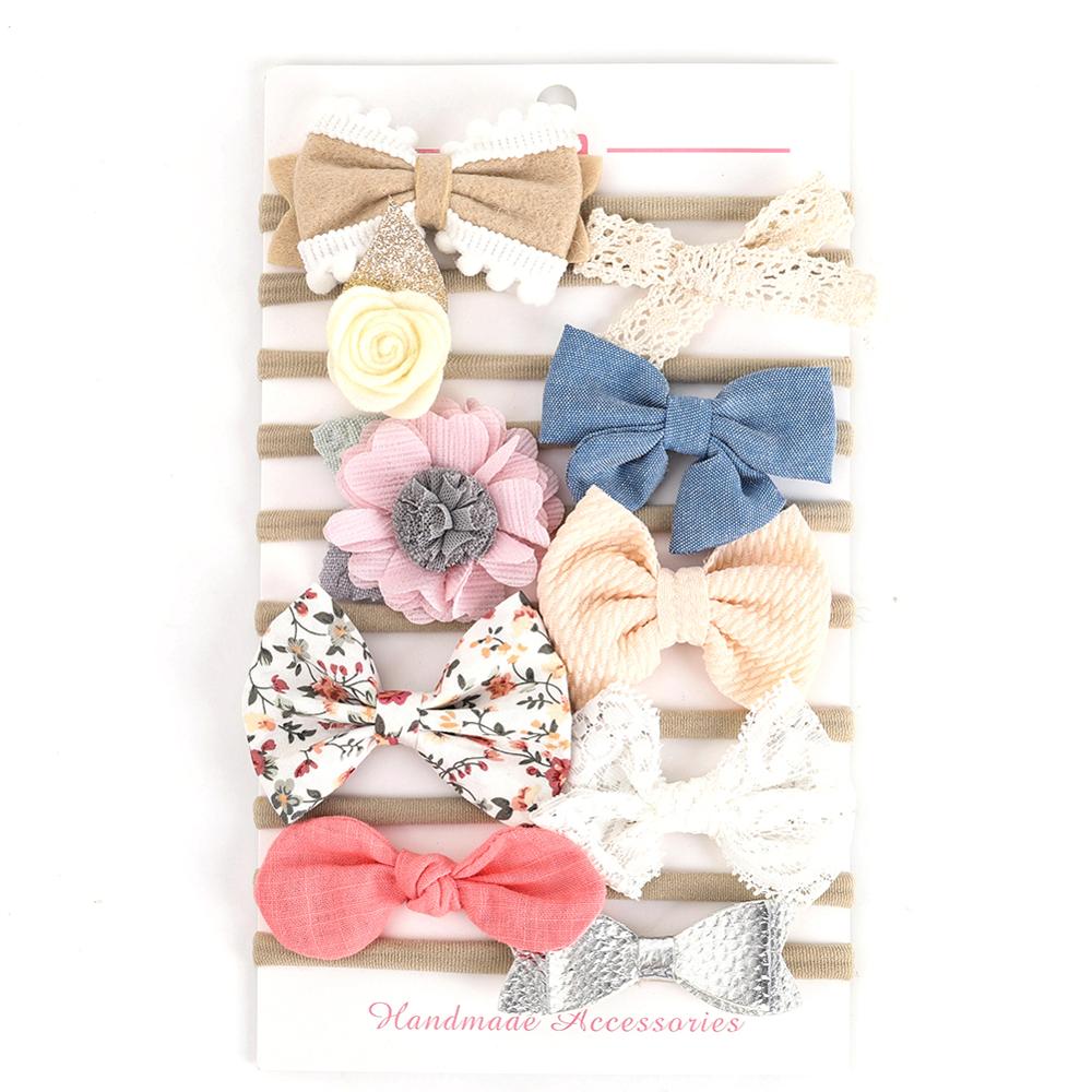 10Pc Big Bow Baby Headband