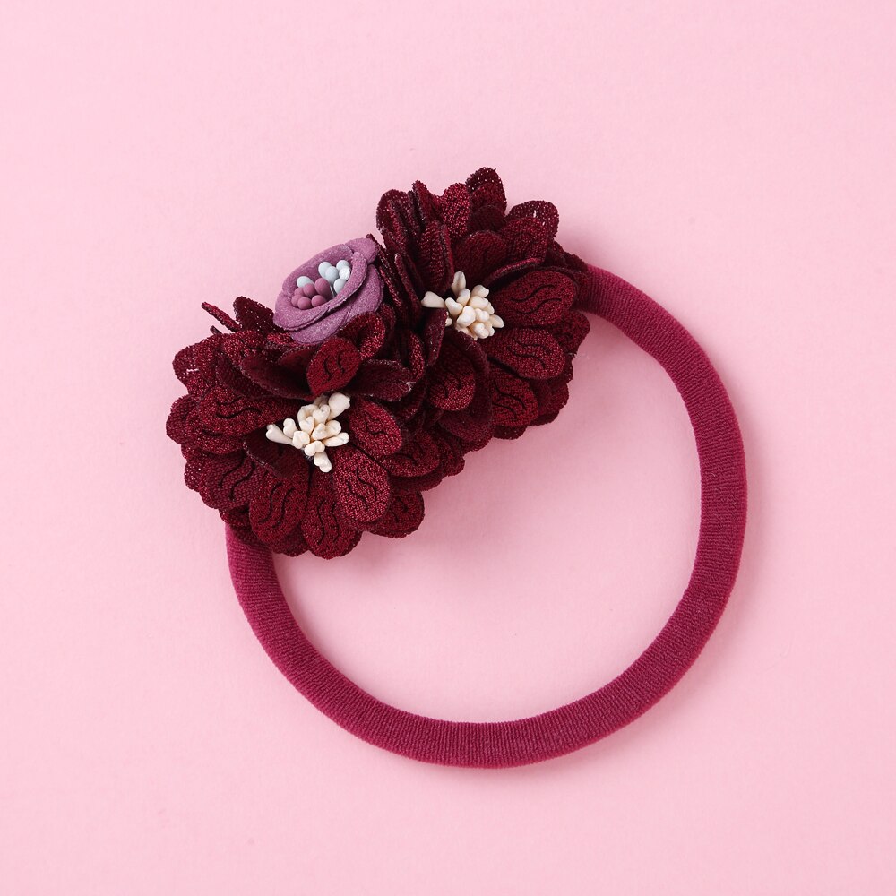 Fashion Pearl Flower Headband For Girls Newborn Baby Elastic Princess Hair bands Child Kids Fresh Style Cute Headwear Gifts