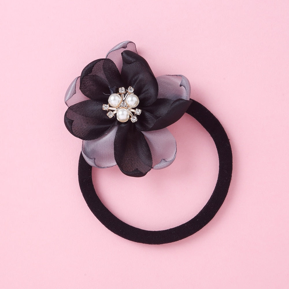 Fashion Pearl Flower Headband For Girls Newborn Baby Elastic Princess Hair bands Child Kids Fresh Style Cute Headwear Gifts