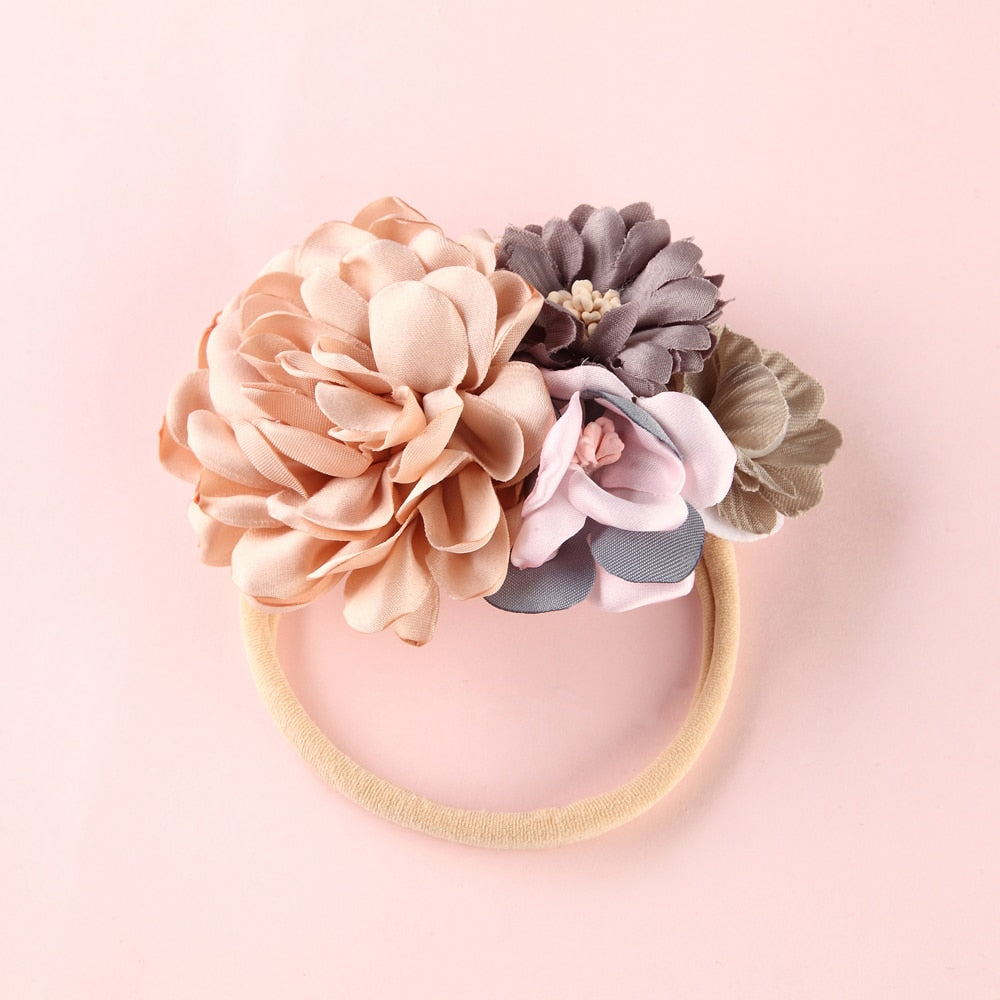 Fashion Pearl Flower Headband For Girls Newborn Baby Elastic Princess Hair bands Child Kids Fresh Style Cute Headwear Gifts