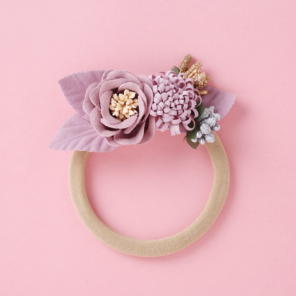 Fashion Pearl Flower Headband For Girls Newborn Baby Elastic Princess Hair bands Child Kids Fresh Style Cute Headwear Gifts