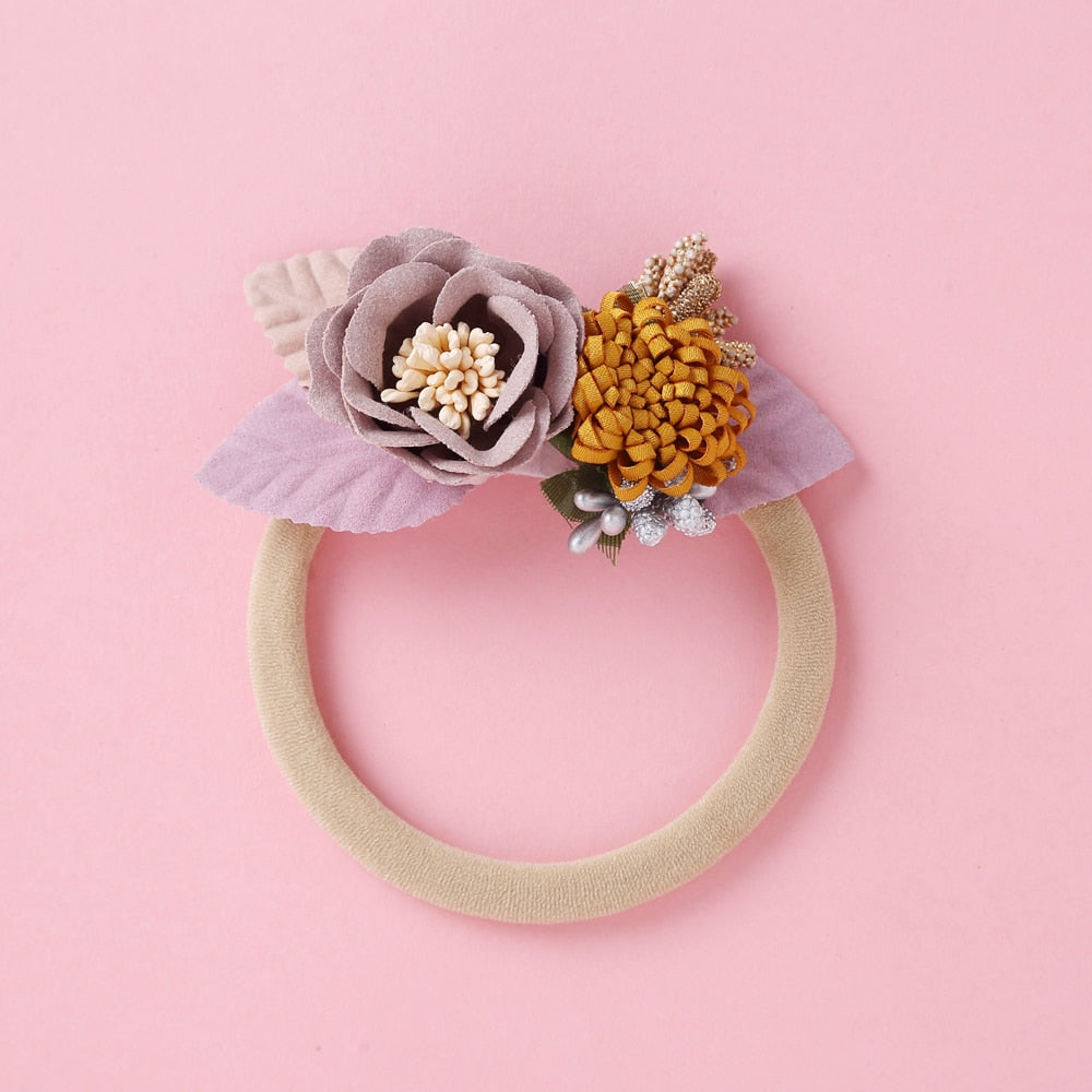 Fashion Pearl Flower Headband For Girls Newborn Baby Elastic Princess Hair bands Child Kids Fresh Style Cute Headwear Gifts