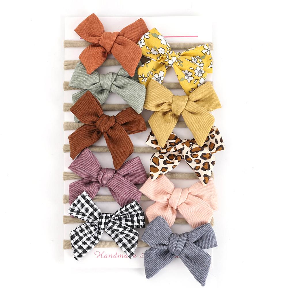 10Pc Big Bow Baby Headband