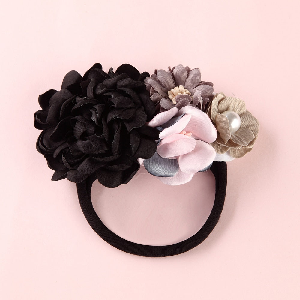 Fashion Pearl Flower Headband For Girls Newborn Baby Elastic Princess Hair bands Child Kids Fresh Style Cute Headwear Gifts