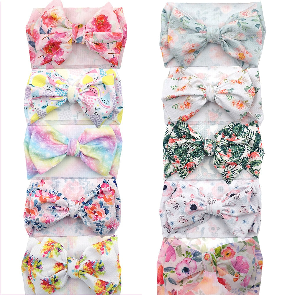 10Pc Big Bow Baby Headband