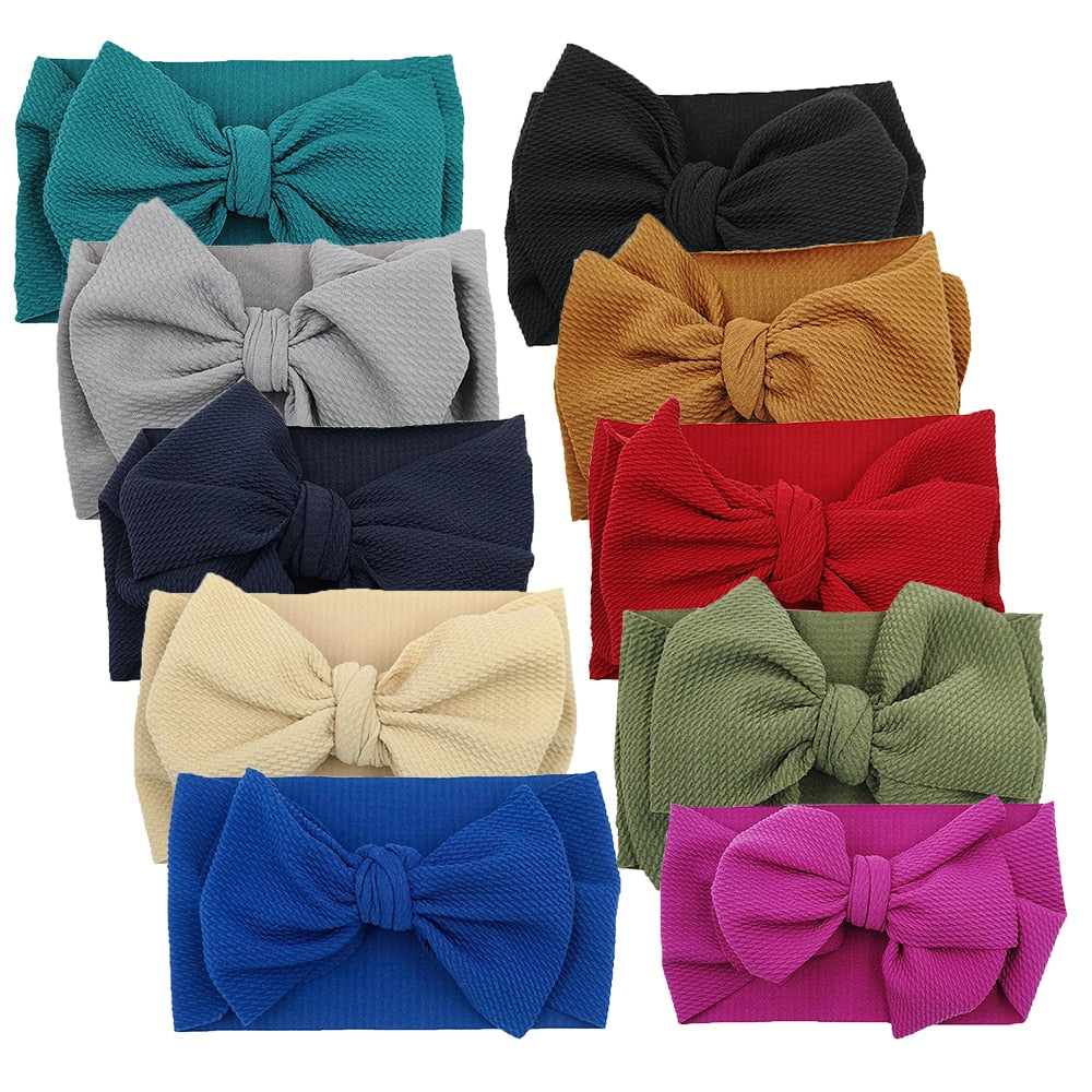 10Pc Big Bow Baby Headband