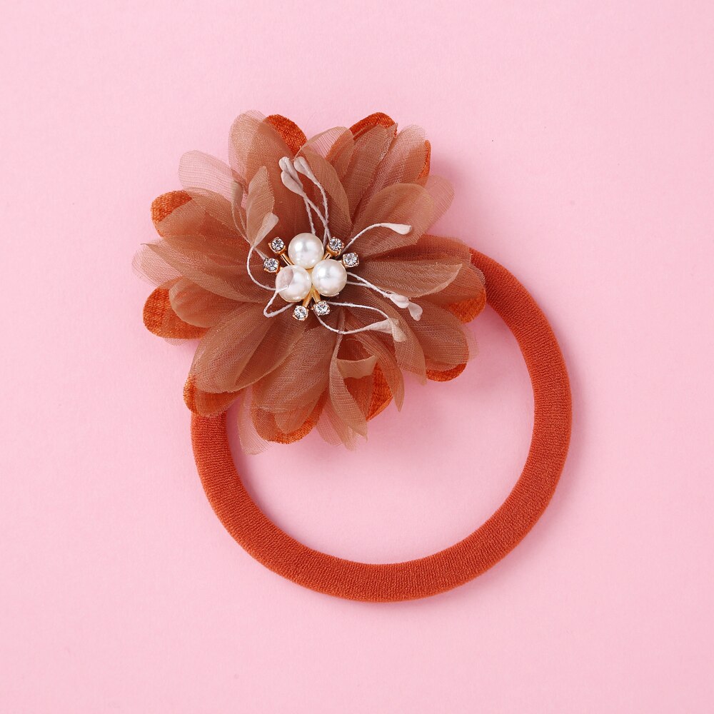 Fashion Pearl Flower Headband For Girls Newborn Baby Elastic Princess Hair bands Child Kids Fresh Style Cute Headwear Gifts