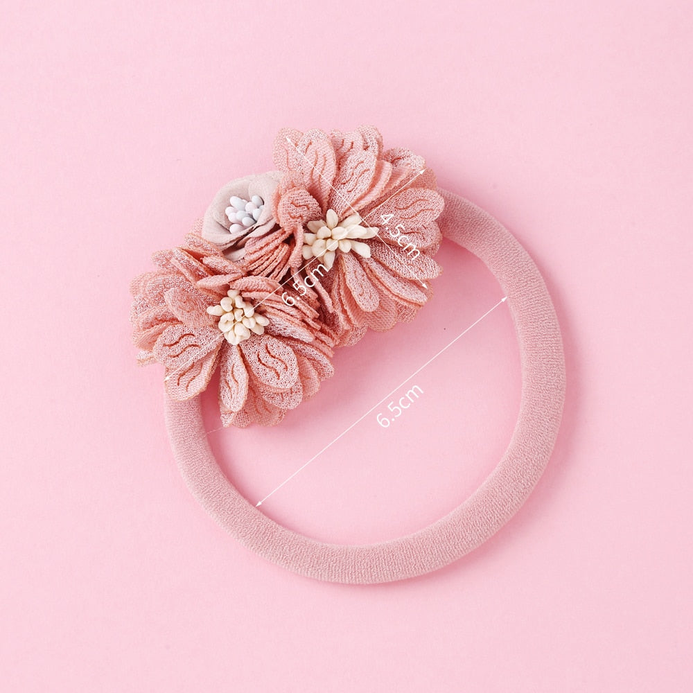 Fashion Pearl Flower Headband For Girls Newborn Baby Elastic Princess Hair bands Child Kids Fresh Style Cute Headwear Gifts