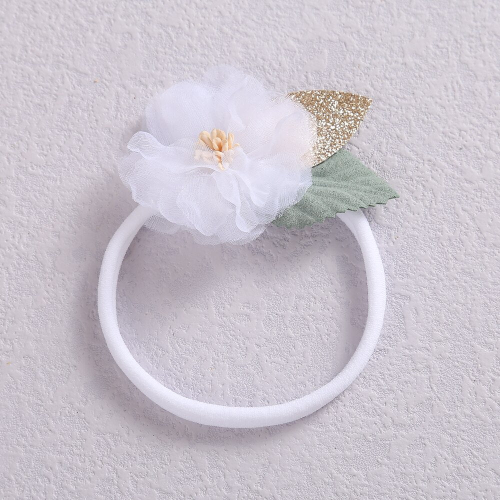 Fashion Pearl Flower Headband For Girls Newborn Baby Elastic Princess Hair bands Child Kids Fresh Style Cute Headwear Gifts