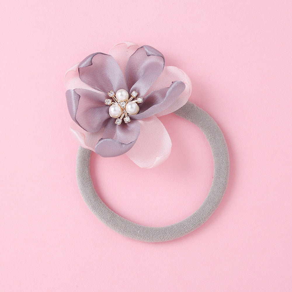 Fashion Pearl Flower Headband For Girls Newborn Baby Elastic Princess Hair bands Child Kids Fresh Style Cute Headwear Gifts