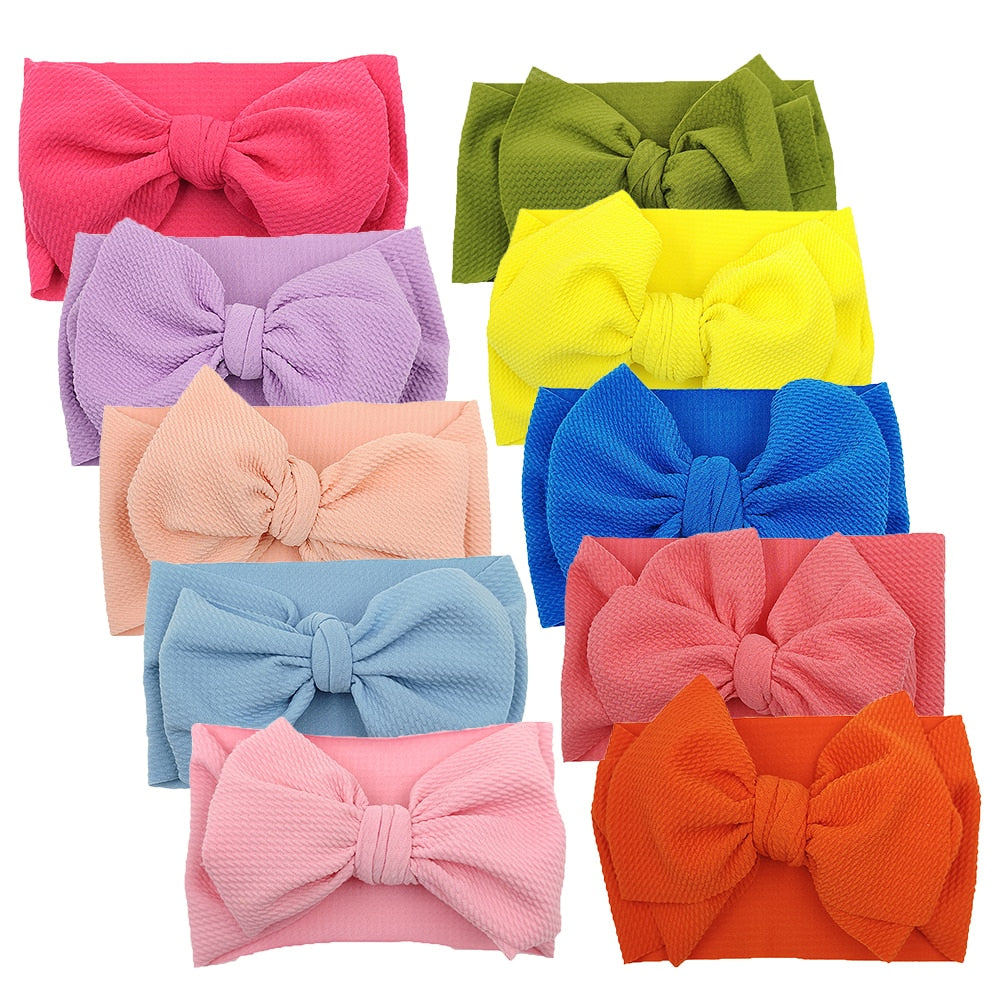 10Pc Big Bow Baby Headband