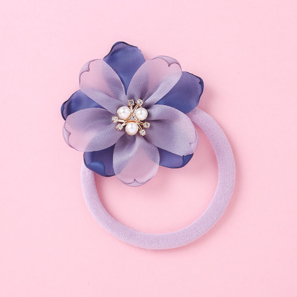 Fashion Pearl Flower Headband For Girls Newborn Baby Elastic Princess Hair bands Child Kids Fresh Style Cute Headwear Gifts