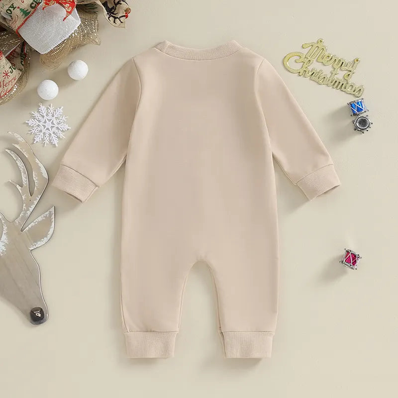 ma&baby 0-18M Christmas Newborn Infant Baby Boy Girl Jumpsuit Letter Long Sleeve Romper Xmas Costumes Clothing