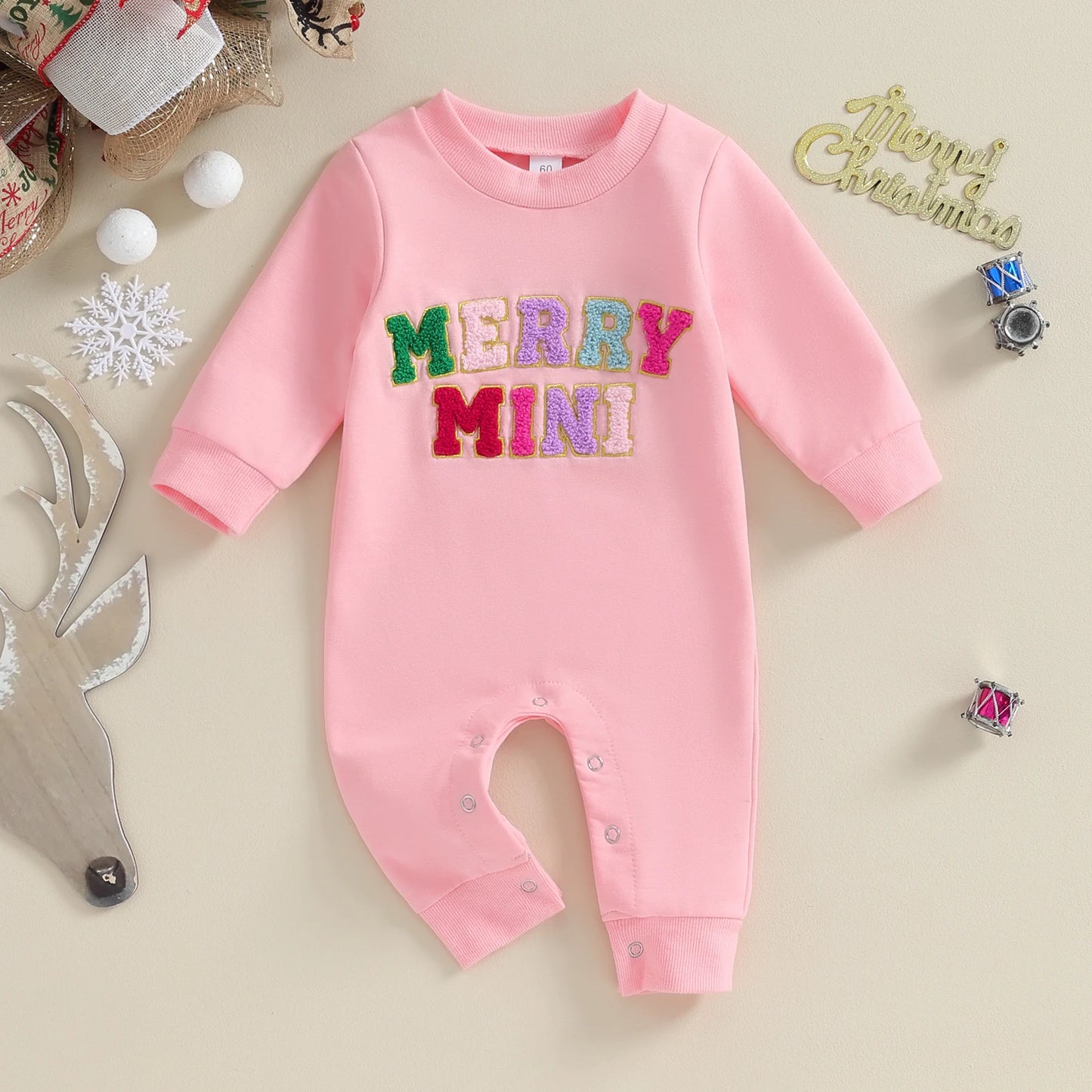 ma&baby 0-18M Christmas Newborn Infant Baby Boy Girl Jumpsuit Letter Long Sleeve Romper Xmas Costumes Clothing