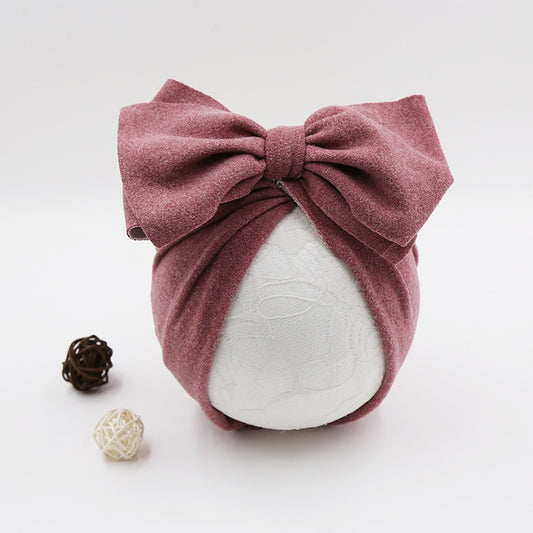 Cotton Baby Hat Newborn Baby Infant Baby Cap Newborn Baby Beanie Top Bow Knot Newborn Photography Props Baby Turban