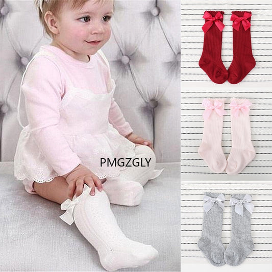 Big Bow Knee High Lace Baby Socks