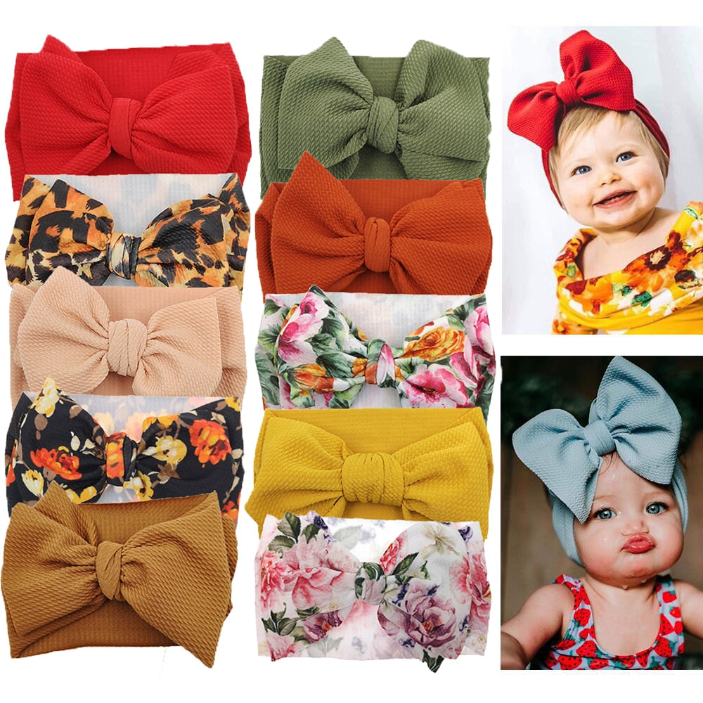 10Pc Big Bow Baby Headband