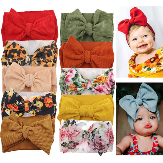 10Pc Big Bow Baby Headband