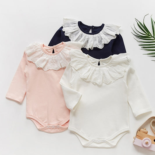 Baby Girl Romper Long Sleeve Clothes For Girls Lace Newborn Baby Rompers For Girls Jumpsuit 100% Cotton Baby Boys Romper